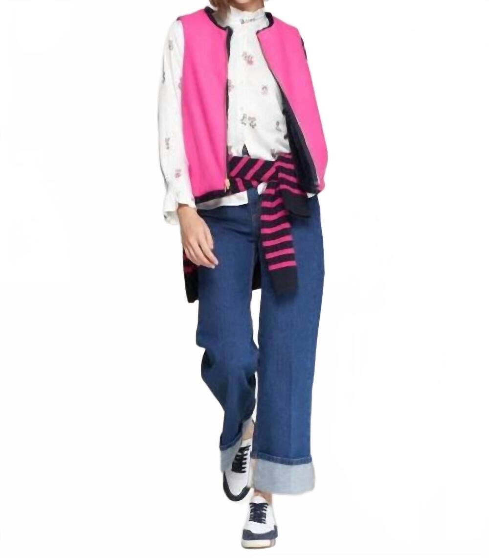 NEW VILAGALLO women's rosa lana waiscoat reversible vest in pink/black